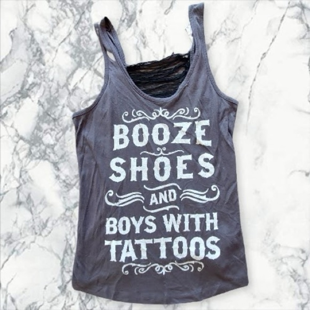 Gray Graphic Tank Top